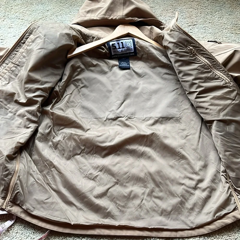 5.11 Tactical Series Tan Performance Jacket with Hood - Picture 12 of 13